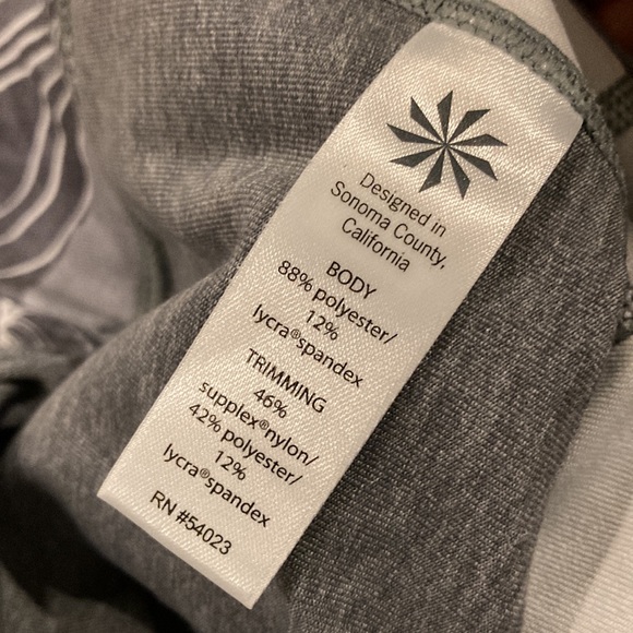 Athleta Grey Floral Printed Leggings, Small - Picture 6 of 6